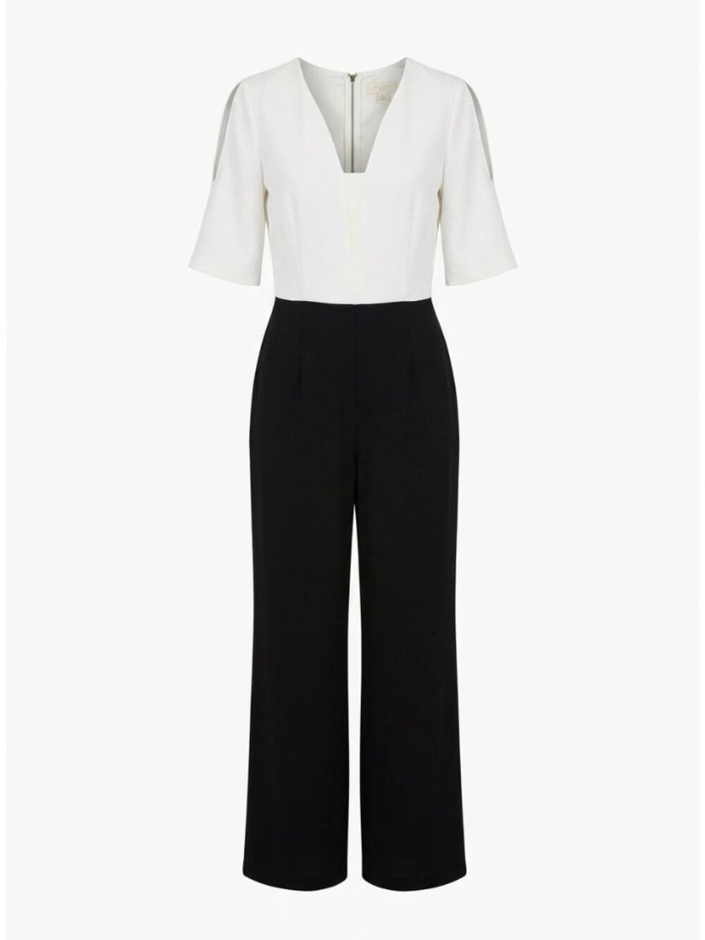 Ted Baker London Two-Tone Cold-Shoulder Wide-Leg Jumpsuit Size 1 / US 2-4